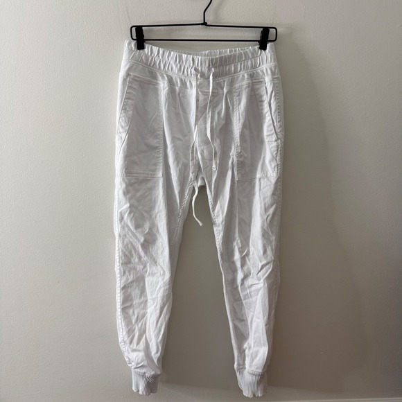 James Perse Pants - James Perse Los Angeles White Cotton Blend Drawstring Jogger Pants Size 2
